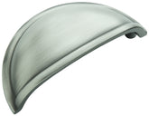 Amerock Cup Pulls Series BP53010AS Cup Cabinet Pull, 3-7/16 in L Handle, 1-5/8 in H Handle, 1 in Projection, Zinc